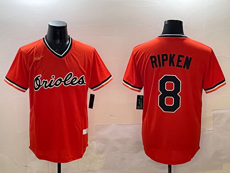 Men Baltimore Orioles #8 Ripken Orange Throwback Game 2025 Nike MLB Jersey style 2->baltimore orioles->MLB Jersey